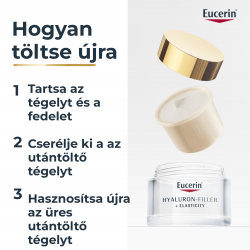 EUCERIN Hyaluron-Filler+Elasticity Bőrtömörséget Regeneráló Éjszakai Arckrém öko-utántöltő 50 ml