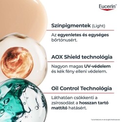 EUCERIN Sun Oil Control színezett napozó krém-gél arcra light SPF50+ light (50 ml)